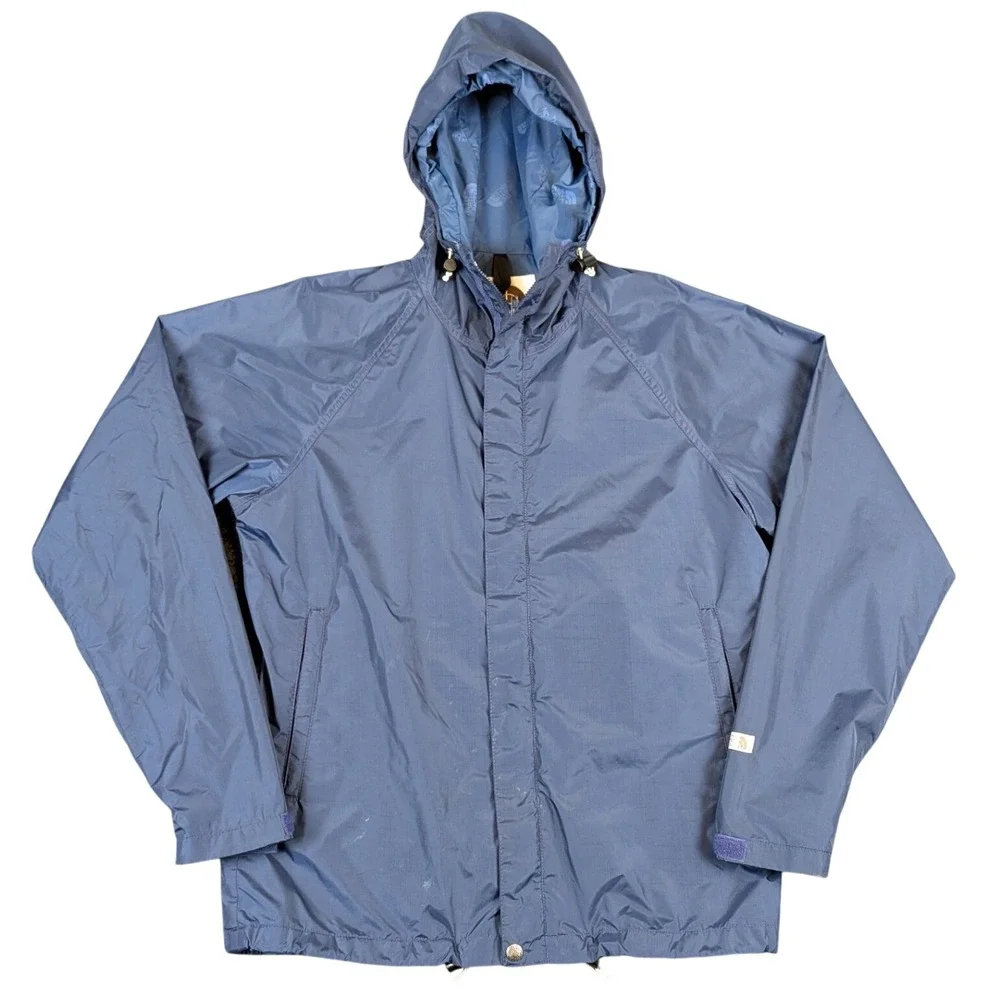 Vintage The North Face Gore-Tex Rain Jacket Mens Medium Blue Hooded Made in USA
